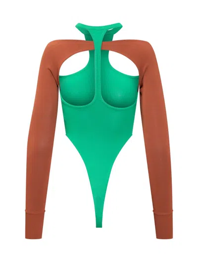 Alessandro Vigilante Two-tone Bodysuit In Green