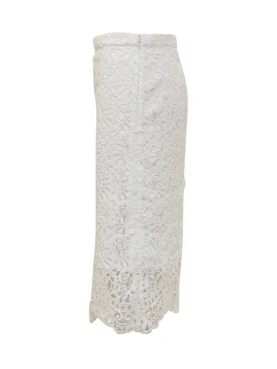 Burberry Macram Ace Pencil Skirt In White