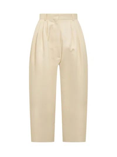 Calcaterra Cropped Trousers In Beige