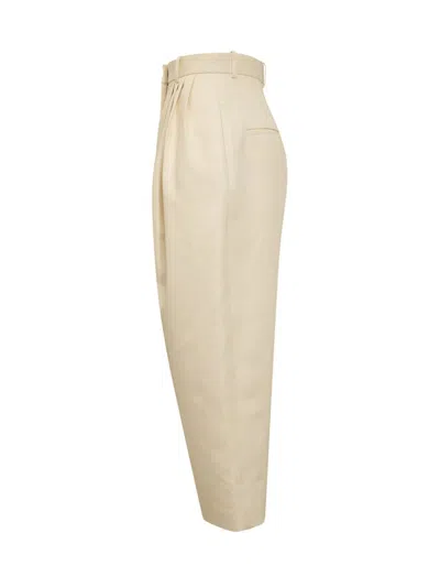 Calcaterra Cropped Trousers In Beige
