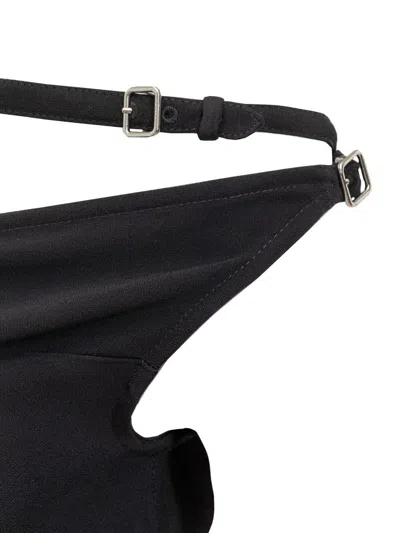Courrèges Ellipse Bustier Mini Dress In Black