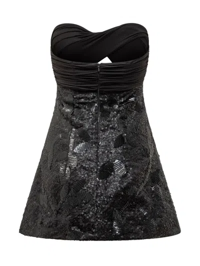 Des_phemmes Dress With Floral Decoration In Black