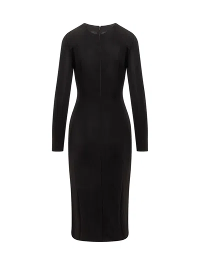 Dsquared2 Black Cut-out Detail Midi Dress In Black