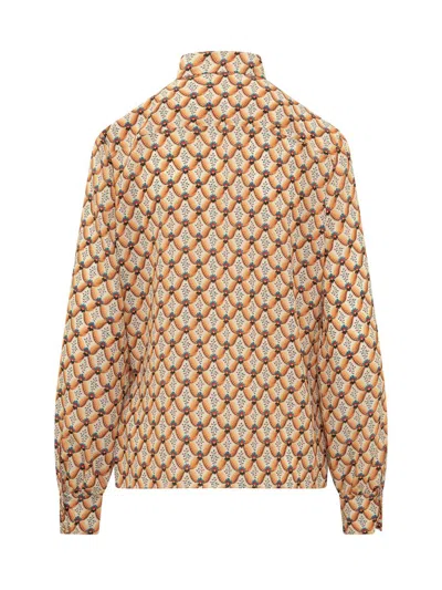 Etro Silk Blouse With Intricate Pattern In Orange