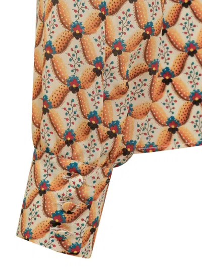 Etro Silk Blouse With Intricate Pattern In Orange