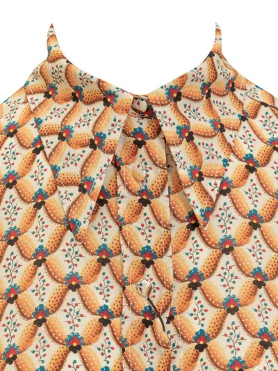 Etro Silk Blouse With Intricate Pattern In Orange