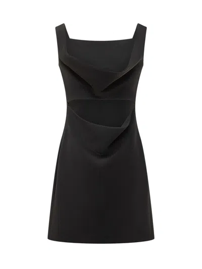 Givenchy Cutout Draped Mini Dress In Black
