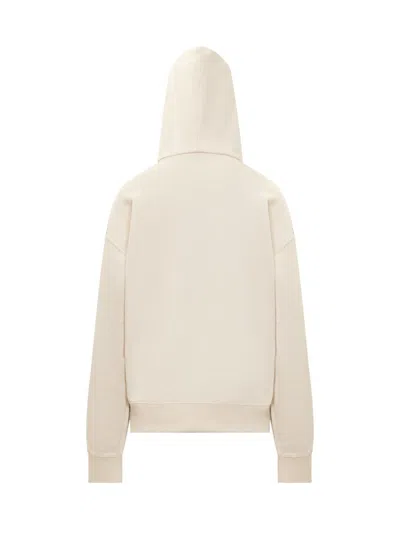 Jil Sander Cotton Hooded Sweatshirt In Beige