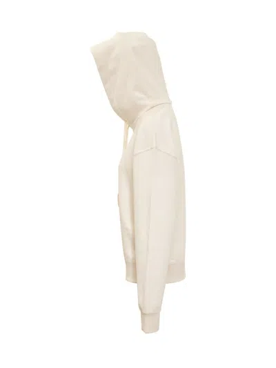 Jil Sander Cotton Hooded Sweatshirt In Beige