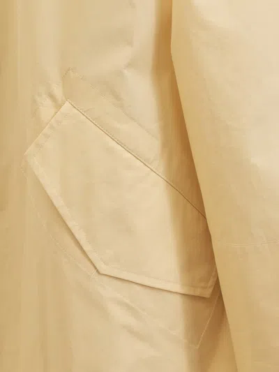 Jil Sander Logo Printed Cotton Canvas Parka In Yellow