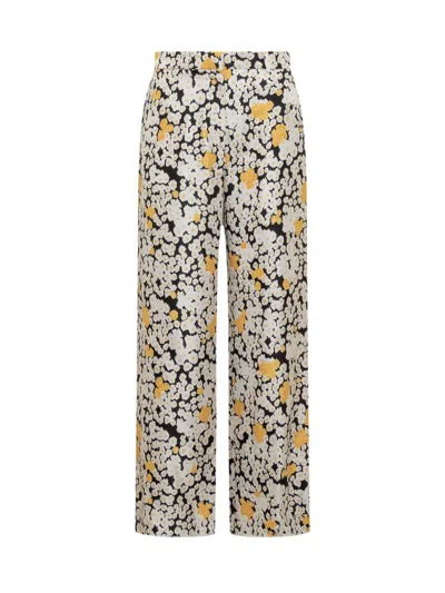 Lanvin Printed Satin Pant In White