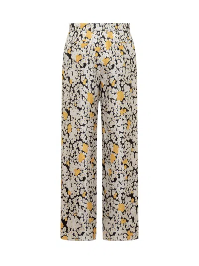 Lanvin Printed Satin Pant In White