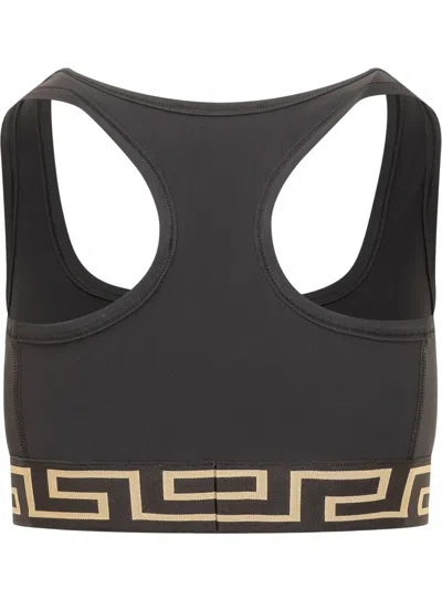 Versace Jersey Top With Topeka Bi-stretch Organic Cotton In Black