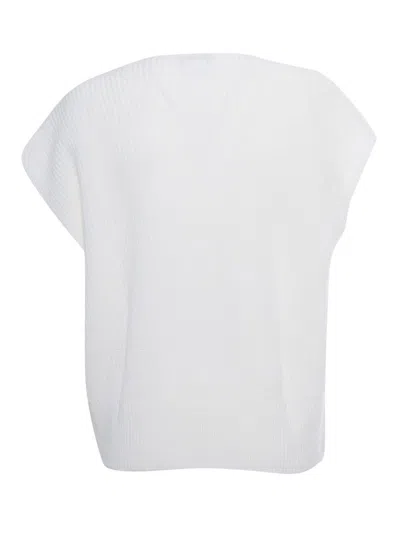 Kangra Cashmere V-neck Vest In White