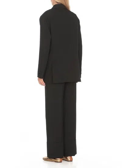 Lanvin Drawstring Waist Deconstructed Jacket In Black