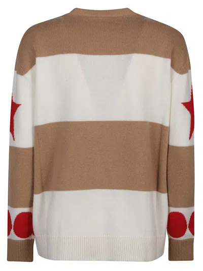 Max Mara Light Brown Dirce 1951-motif Striped Jumper In Multicolour