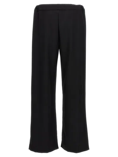 Wales Bonner Embroidered Waistband Wide Leg Trousers In Black