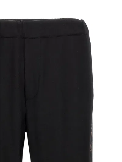 Wales Bonner Embroidered Waistband Wide Leg Trousers In Black
