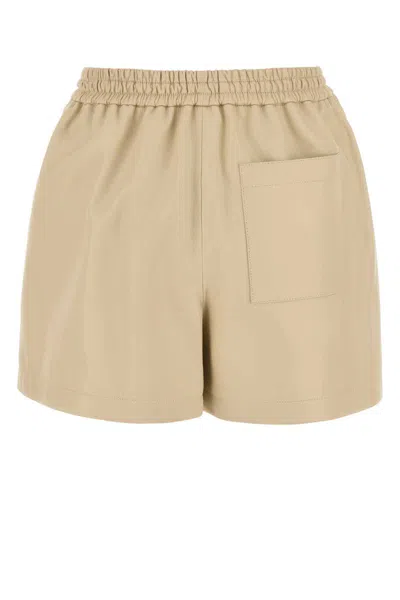 Loewe Shorts In Pelle Sabbia Donna In Beige O Tan