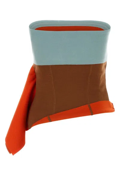 Fendi Draped Asymmetric Mini Skirt In Blue