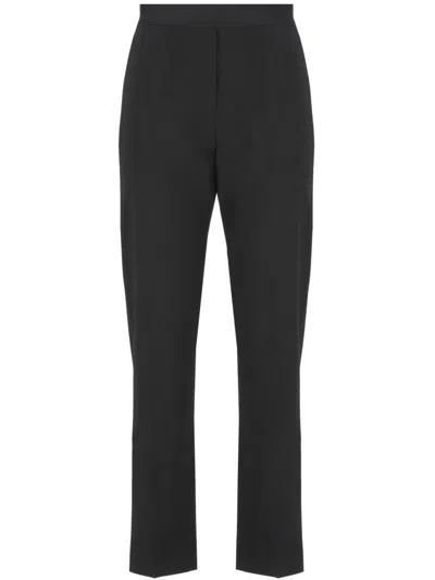 Msgm Flared High-waisted Jersey Pant In Black