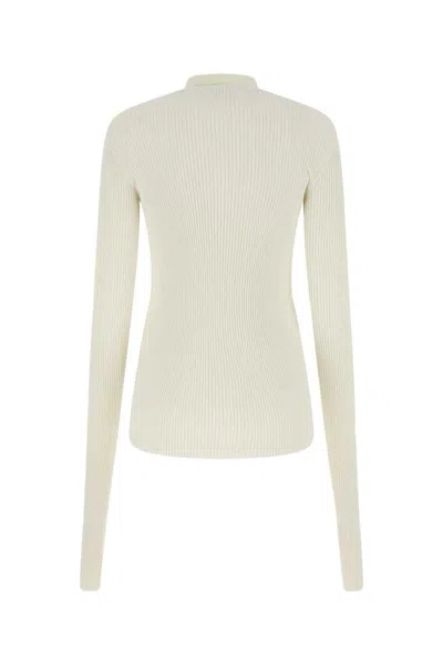 Quira Chalk Cotton Blend Cardigan In White
