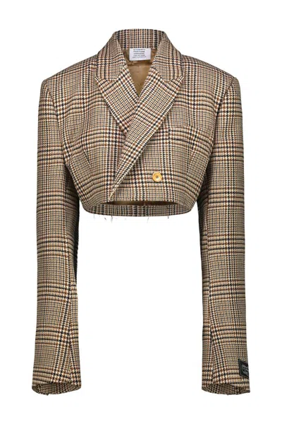 Vetements Cropped Deconstructed Tailored Jacked In Multicolour