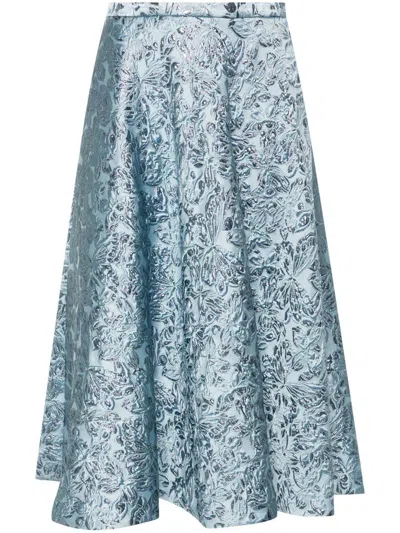 Gucci Jacquard-pattern Midi Skirt In Glossy Sky