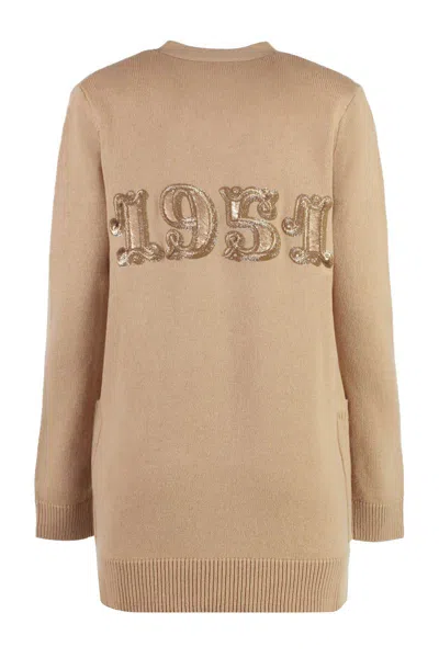 Max Mara Villar Cardigan In Brown