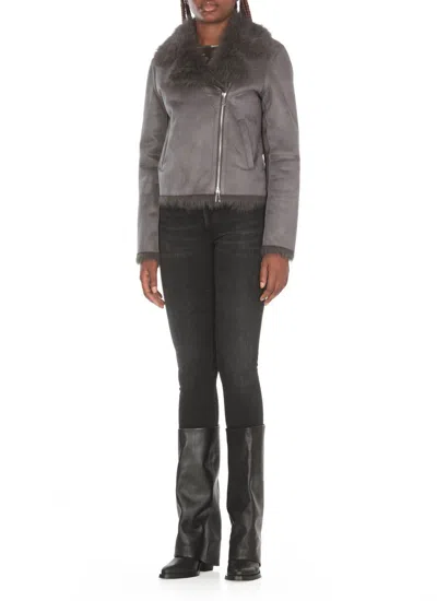 Betta Corradi Synthetic Fur Coat In Grey