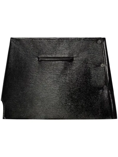 Courrèges Oblique Tailored Mini Skirt In Black