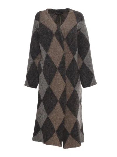 Lorena Antoniazzi Knit Coat In Gray