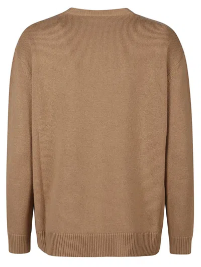 Max Mara Sweater In Wool And Cashmere Blend In Brown