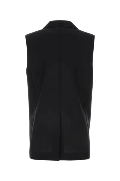 Fendi Black Tailored Vest With Sharp Lapel In Black