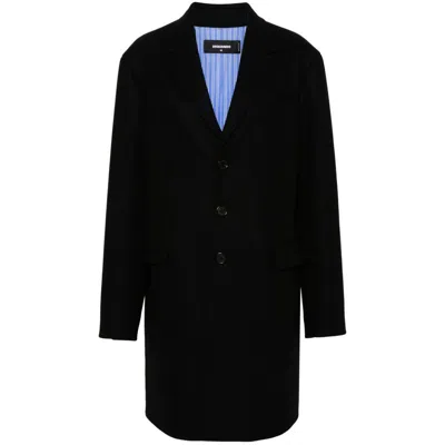 Dsquared2 Single-breasted Coat In Black