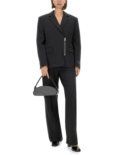 Msgm Jacket With Zip In Black