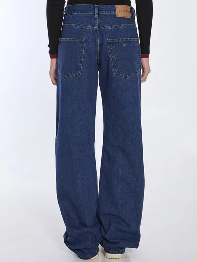 Shop Gucci Baggy Jeans In Blue