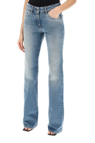 Off-white Bootcut Jeans In Celeste