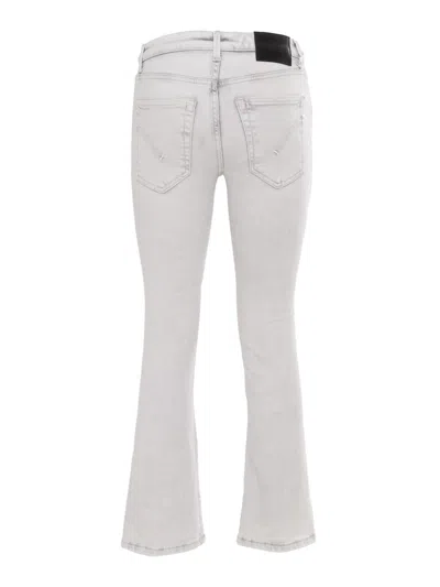 Dondup Logo Logo Denim Trousers In Gray