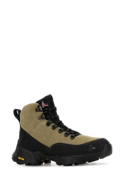 Roa Two-tone Leather And Rubber Andreas Ankle Boots In Multicoloured