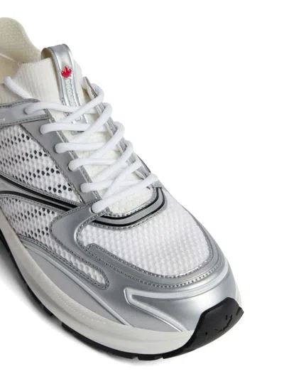 Dsquared2 Sneakers In Bianco+nero+argento
