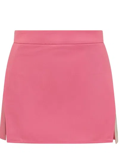 Shop Palm Angels Cotton Mini Skirt In Fuchsia