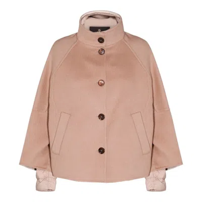 Moorer Beige Wool Down Jacket In Nocciola/noce