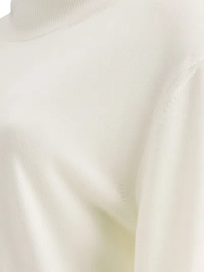 Jil Sander Turtleneck Sweater With High Neck And Soft Texture In White