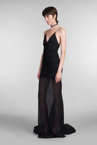 Giuseppe Di Morabito Stretch Silk Chiffon Long Dress In Black
