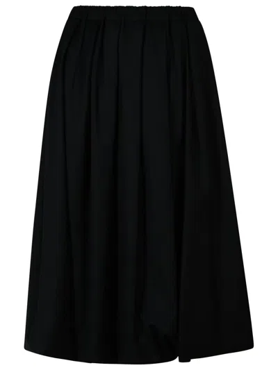Fabiana Filippi Pleated Tulle A-line Midi Skirt In Black