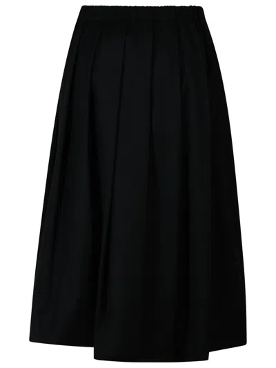 Fabiana Filippi Pleated Tulle A-line Midi Skirt In Black