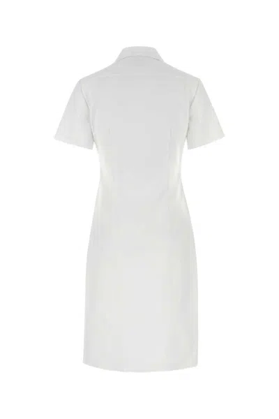 Miu Miu Poplin Dress In White