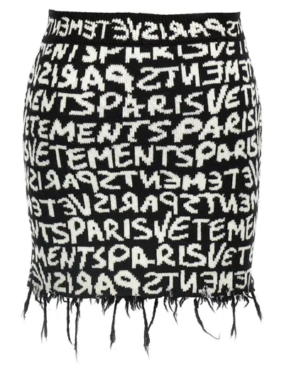 Vetements Paris Monogram High-waisted Mini Skirt In Multicolor