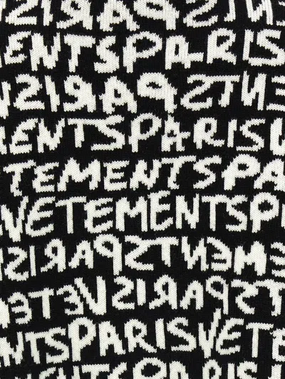 Vetements Paris Monogram Cropped Sweater In Multicolor